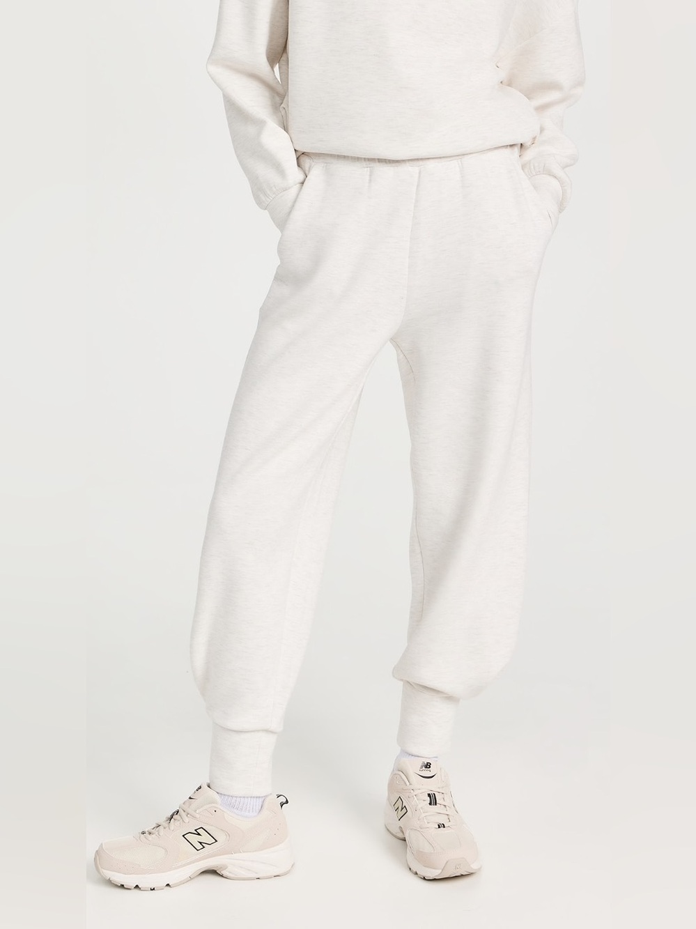 Varley Ivory Marl The Relaxed Pull On Pants Size Large